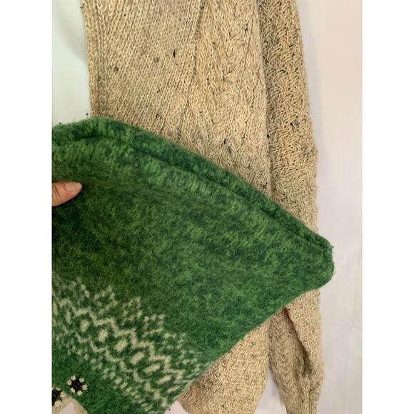 Solid Wool Green Hand Crafted Hobo Pouch Snap Closure - Picture 7 of 7